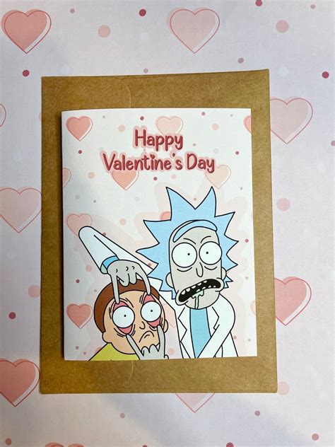 Rick And Morty Valentines Day Card Rick And Morty Happy Etsy
