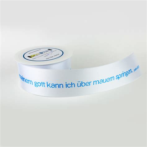 Satinband mit Spruch Mit meinem Gott kann ich über Mauern springen