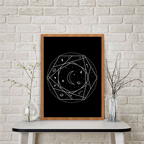 Geometric Moon Printable Geometric Prints Printable Art