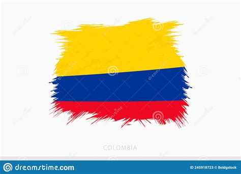 Grunge Flag Of Colombia Vector Abstract Grunge Brushed Flag Of