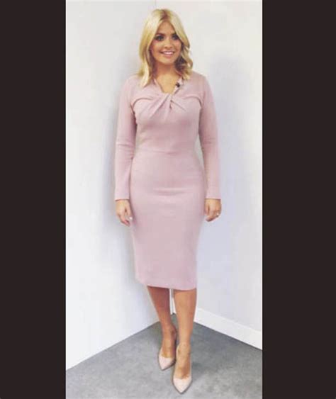 Holly Willoughby Teams Her Pink Dress With Pink Office Shoes Holly Willoughbys This Morning