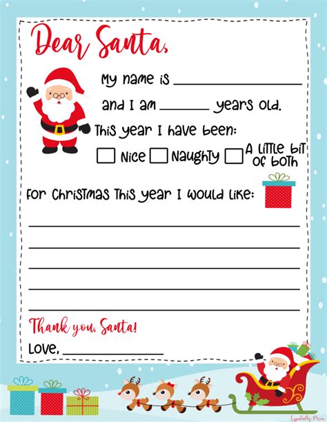 free letters from santa template