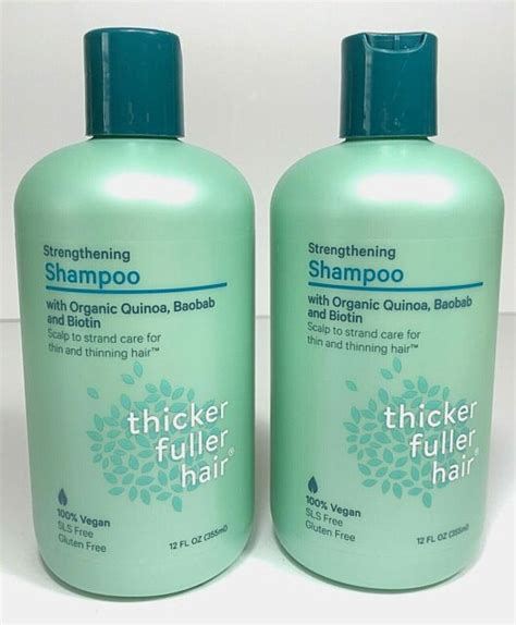 Thicker Fuller Hair Strengthening Shampoo 100 Vegan 12 Oz For Sale