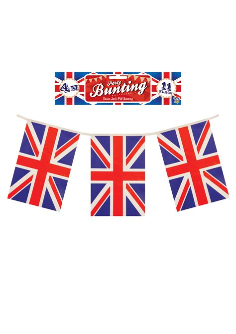 Union Jack Flag Bunting 4m 11 Flags Henbrandt Ltd