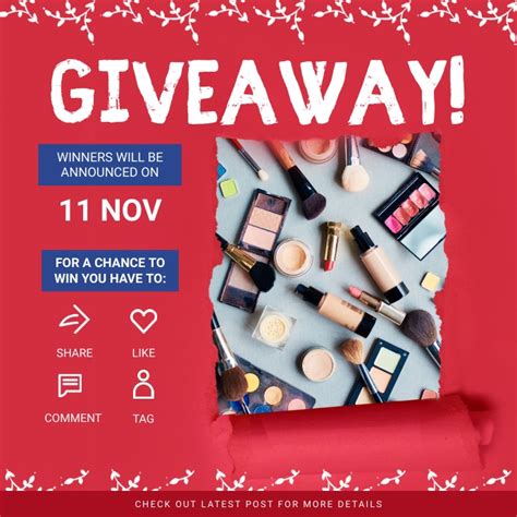 Copy Of Red Giveaway Online Instagram Post Template Postermywall