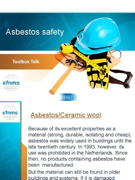 Ehsec Toolbox Talk Asbestos Safety Pdf Asbestos Personal
