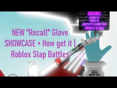 NEW Recall Glove SHOWCASE How Get It Roblox Slap Battles YouTube