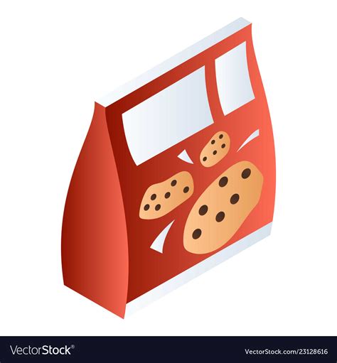 Biscuit Pack Icon Isometric Style Royalty Free Vector Image