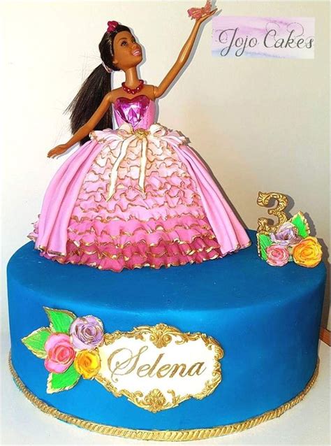 Pme black hair princess doll pick birthday cake decorating decorations barbie. Barbie Princess Doll Cake by Jojo Cakes Pink ruffles with ...