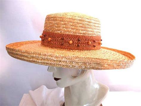 Vintage Betmar Wide Brim Straw Hat Wood By Lilblackdressvintage 3500