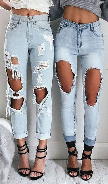 411ae1bf081d1674ca6091f8c59a266f in 2020 cute ripped jeans womens ripped jeans women jeans
