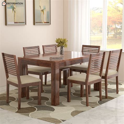 Blankenberge Solid Wood 6 Seater Dining Table Set Decornation