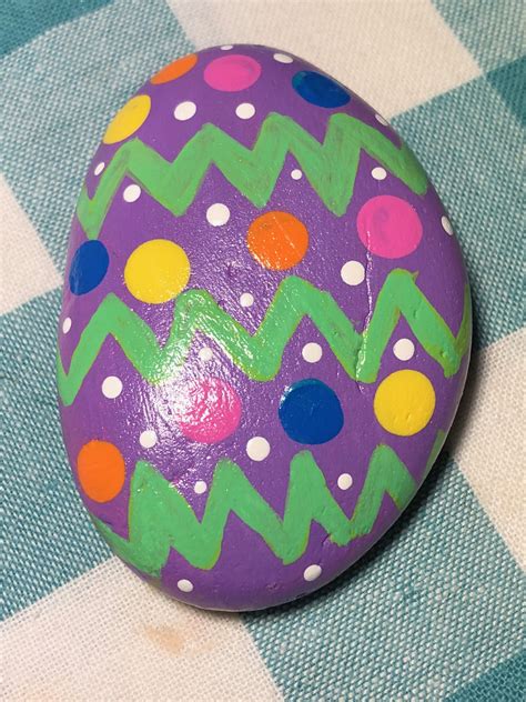 Easter Egg Painted Rock Rvarocks Painted Rocks Craft Rock Crafts