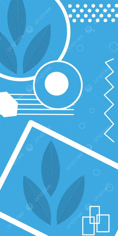 幾何学的な葉の青い背景イラスト 無料ダウンロードのための壁紙画像 Pngtree
