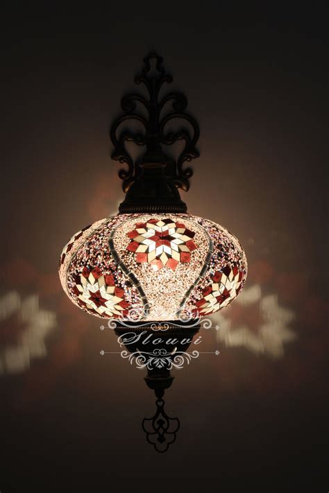 Turkish Mosaic Single Wall Sconce With Extra Large Globe Etsy In
