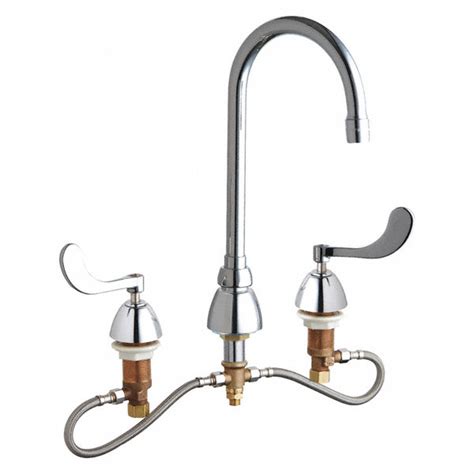 Chrome polished,brushed nickel and oil. CHICAGO FAUCETS Brass Gooseneck Kitchen Faucet, Manual ...