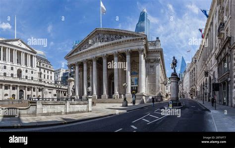 The Famous Royal Exchange And The Bank Of England In The City Of