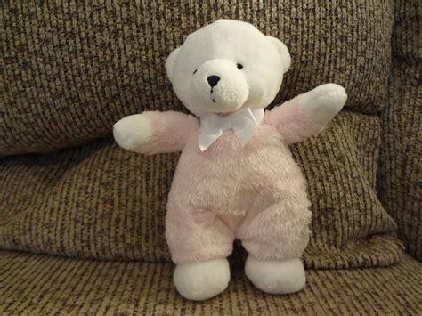 Carters Just One Year 27829 Rattles Pink White Teddy Bear Lovey Plush 8