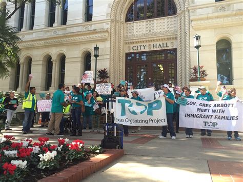 Texas Organizing Project Protests Gov Greg Abbott At Sa City Hall