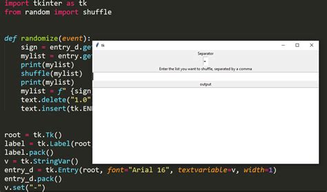 Tkinter Entry Widgets Example Make A Shuffler App Python Programming