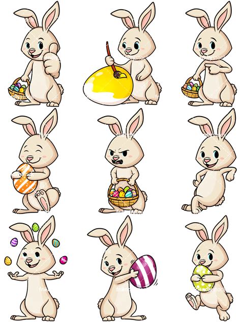 Cute Easter Bunny Vector Collection Friendlystock