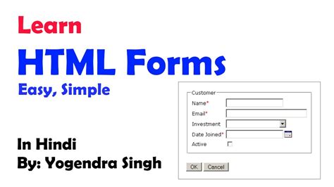 How To Create A Form In Html Html Form Example Youtube