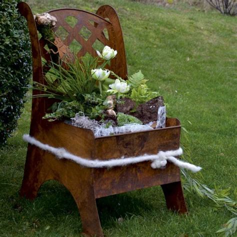 Auch eine nette idee, alte stühle zu bepflanzen. METALL STUHL ZUM BEPFLANZEN B35CM ROST