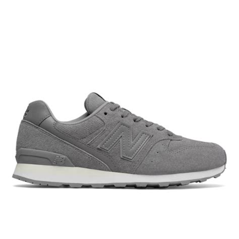 New Balance 696 Suede Womens Running Classics Shoes Grey White