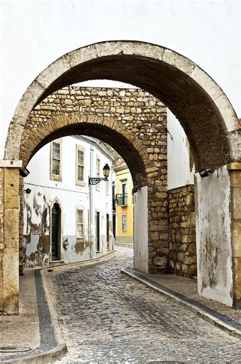 Street In The Old Town Of Faro Portugal Stock Image Image Of