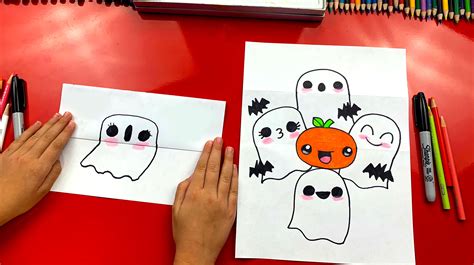 How To Draw A Ghost Stack Folding Surprise Art For Kids Hub