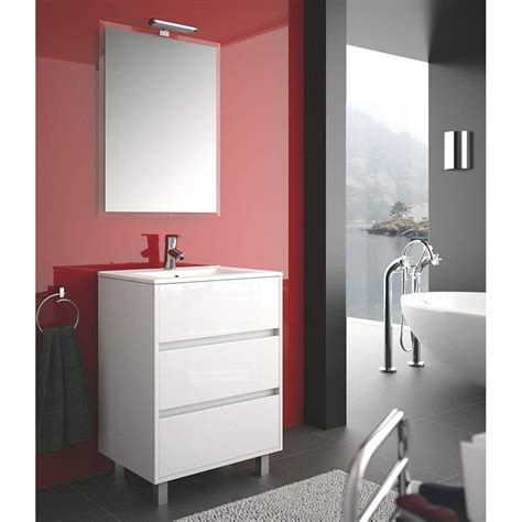 White gloss bathroom furniture is also ideal for matching the modern. Salgar High Gloss White Bathroom Furniture Arenys 600