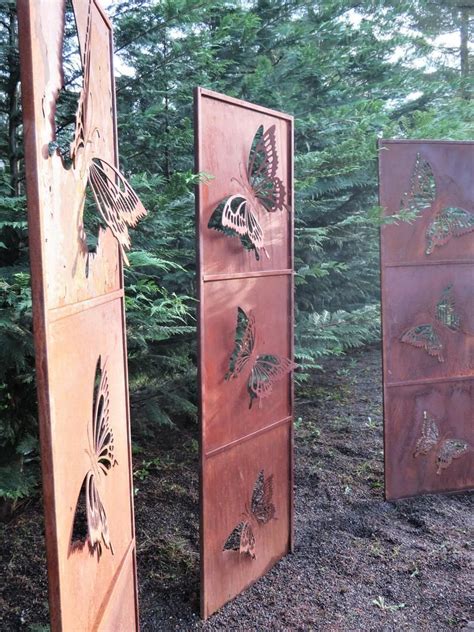 Butterfly Privacy Screen Panels Large Outdoor Metal Art Etsy Outdoor Metal Art Metal Art