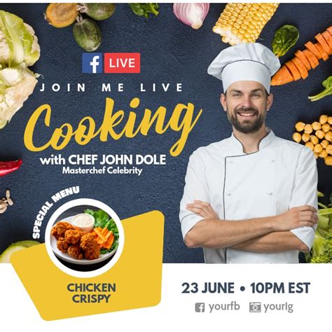 Facebook Live Cooking Poster Template Postermywall