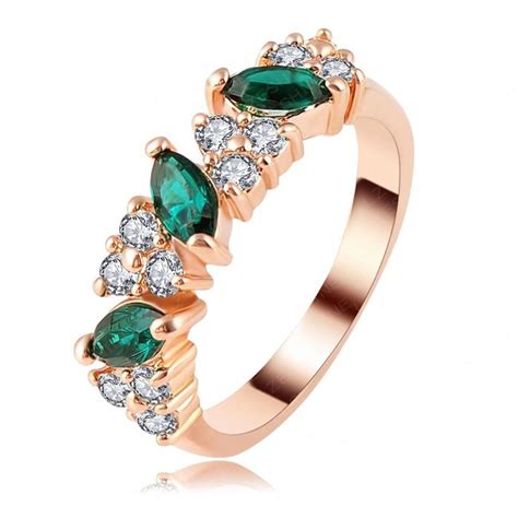 18k Rose Gold Plated Austrian Crystal Fashion Ring Women Wedding