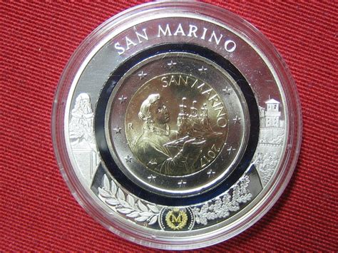 San Marino 2 Euro 2017 Heiliger Marinus In Polymerring Bu Unc Ma Shops