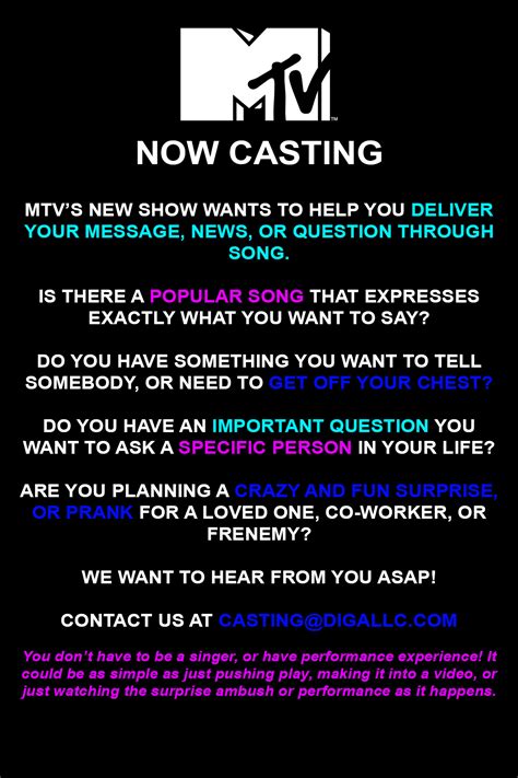 Mtv Casting Call Flyer Auditions Free