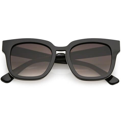 sunglassla unisex fashion square sunglasses horn rimmed chunky arms neutral flat lens 50mm