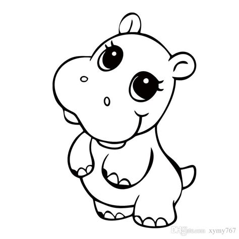 Cute Hippo Drawing At Free For Personal Use Cute