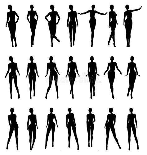 Naked Girls Silhouette Set Stock Vector Illustration Of Model My Xxx