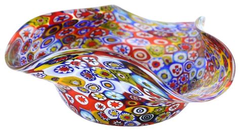 Glassofvenice Murano Glass Millefiori Decorative Bowl Multicolor Contemporary Decorative