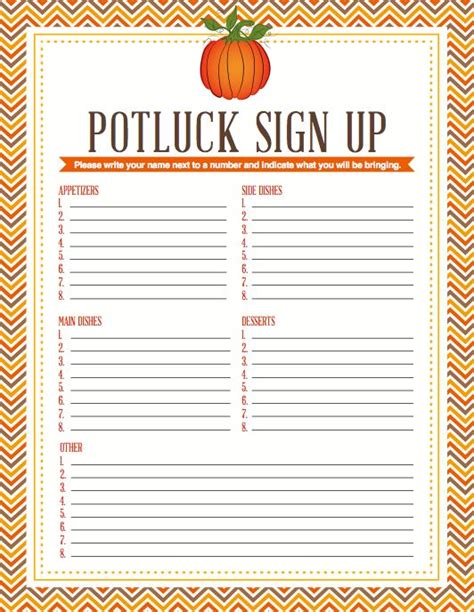 Thanksgiving Potluck Signup Joy Studio Design Gallery Best Design