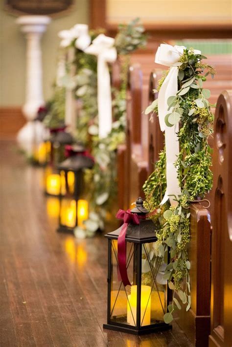 An Elegant Winter Wedding With Christmas Spirit Wedding Church Decor