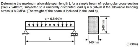 Solved Determine The Maximum Allowable Span Length L For A