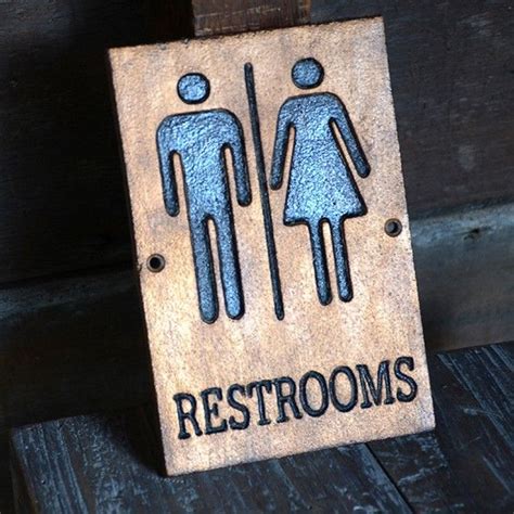 Metal Restroom Sign Metal Bathroom Bathroom Signs Master Bathroom Bathroom Ideas Bathroom