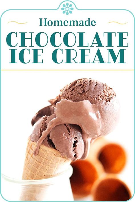 Homemade Chocolate Ice Cream In A Cone With Oranges Behind It And The Title Overlay Reads