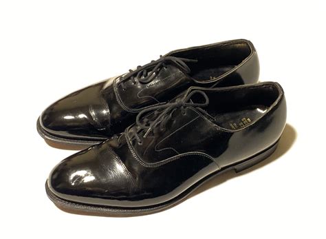 Brooks Brothers Oxford Patent Black Men Dress Shoes S Gem