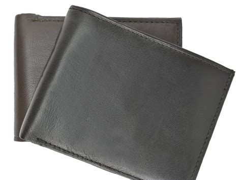 Genuine Lambskin Soft Leather Bifold Mens Wallet With Inner Zipper 1103