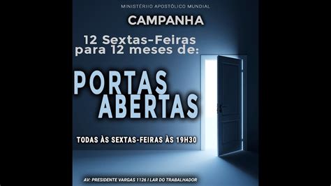 Culto De Sexta I Tema Portas Abertas I Youtube