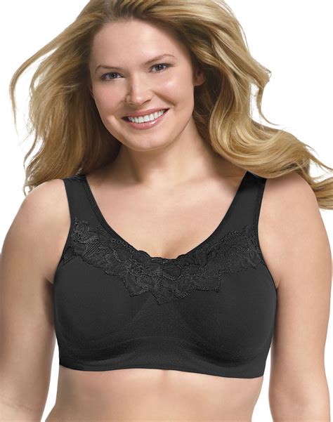 Just My Size Pure Comfort Women`s Wirefree Bra With Lace Trim Back