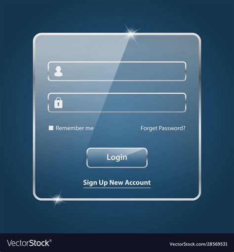 Shiny Colorful Login Form Ui Template Royalty Free Vector
